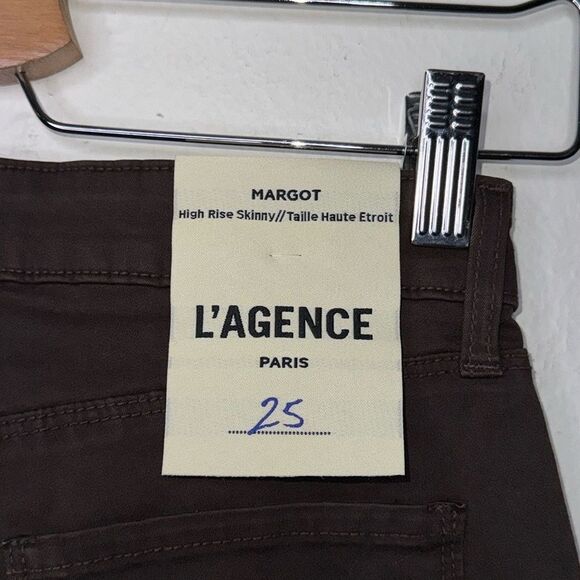L’agence Margot High Rise Skinny Taille Haute Etroit in Coco Size 25 - Picture 4 of 11
